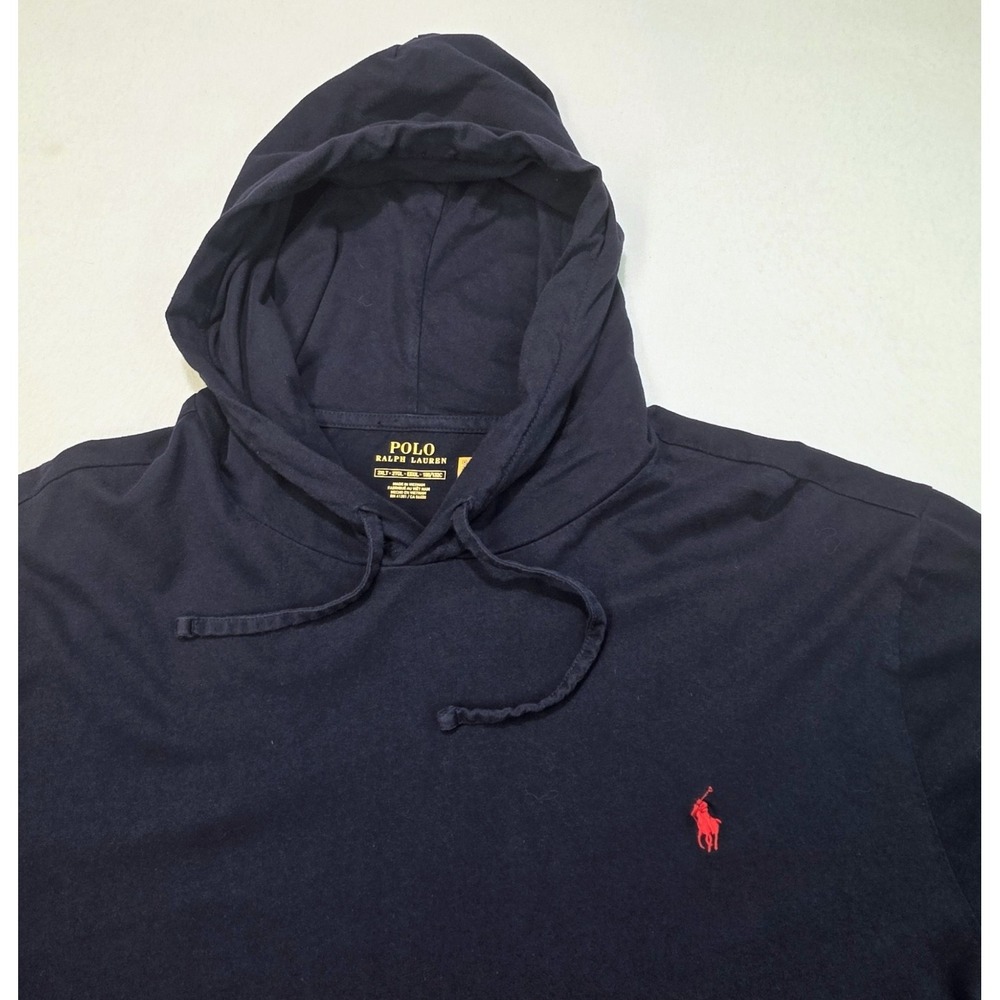 Polo Ralph Lauren Shirt Pullover Hoodie Mens 2XLT Long Sleeve Blue Red